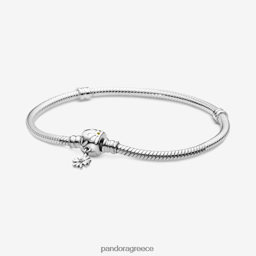 ασήμι στερλίνα αξεσουάρ Pandora στιγμές μαργαρίτα λουλούδι κούμπωμα φίδι αλυσίδα βραχιόλι 4JZJZH364