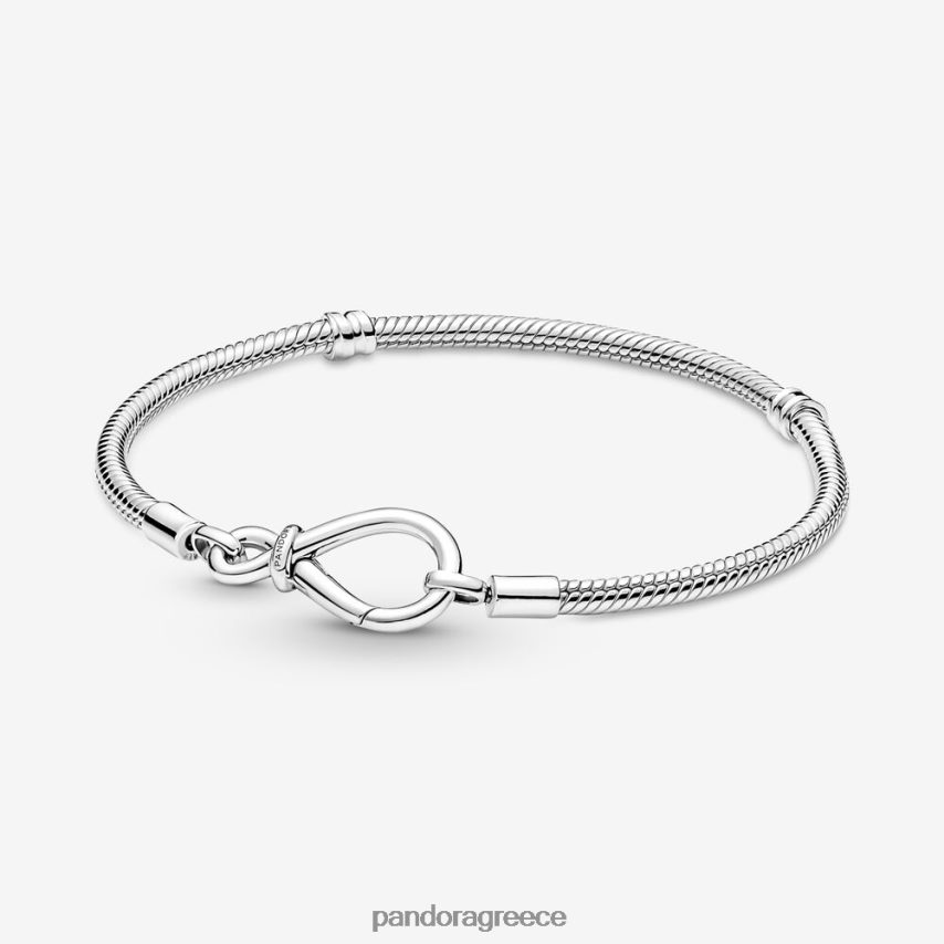ασήμι στερλίνα αξεσουάρ Pandora Στιγμές απείρου κόμπο βραχιόλι αλυσίδα φίδι 4JZJZH388