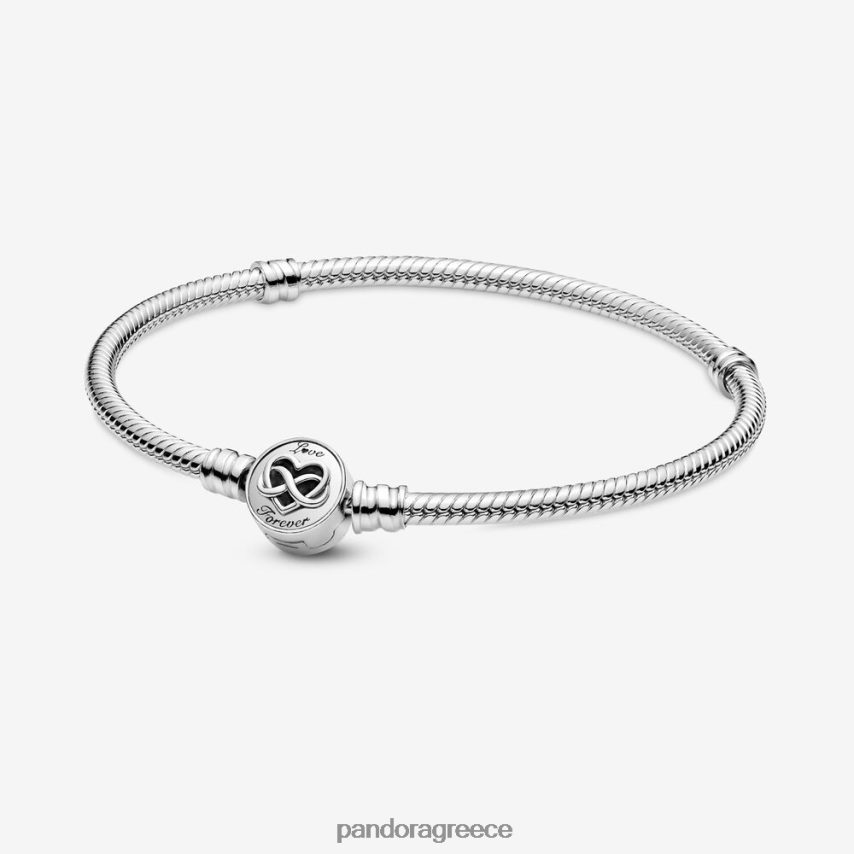 ασήμι στερλίνα αξεσουάρ Pandora στιγμές καρδιά άπειρο κούμπωμα φίδι αλυσίδα βραχιόλι 4JZJZH392