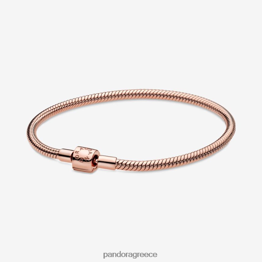 ροζ επιχρυσωμένο αξεσουάρ Pandora Στιγμές κούμπωμα βαρέλι φίδι αλυσίδα βραχιόλι 4JZJZH416