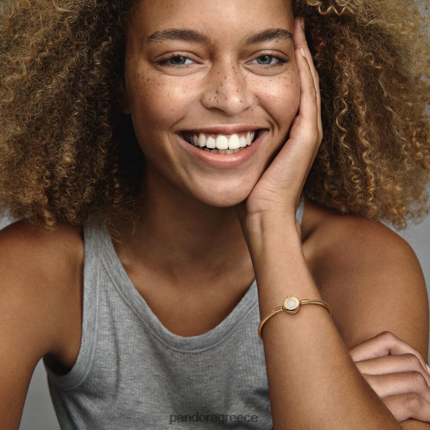 επίχρυσο αξεσουάρ Pandora στιγμές αστραφτερή κορώνα o βραχιόλι με αλυσίδα φιδιού 4JZJZH373