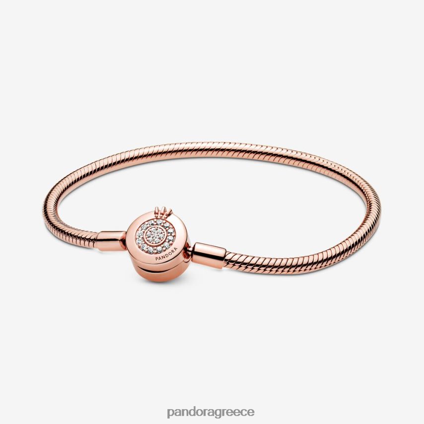 ροζ επιχρυσωμένο αξεσουάρ Pandora στιγμές αστραφτερή κορώνα o βραχιόλι με αλυσίδα φιδιού 4JZJZH375