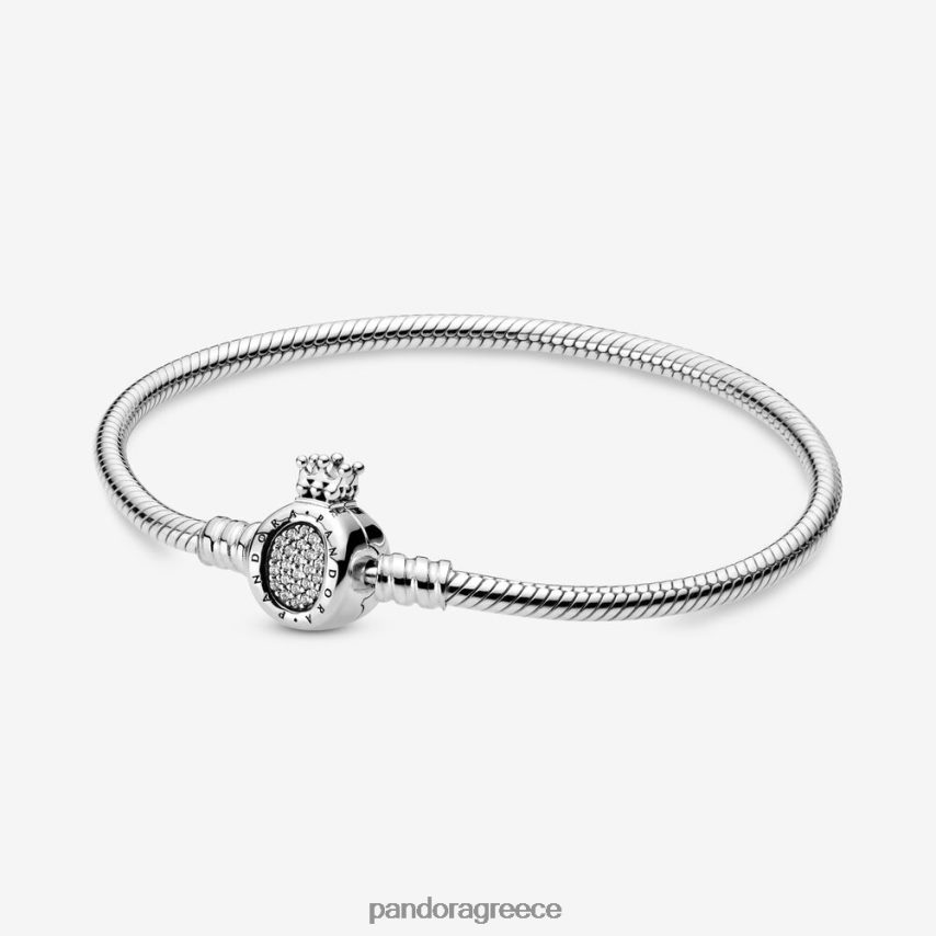 ασήμι στερλίνα αξεσουάρ Pandora Στέμμα στέμμα o κούμπωμα φίδι βραχιόλι αλυσίδα 4JZJZH405