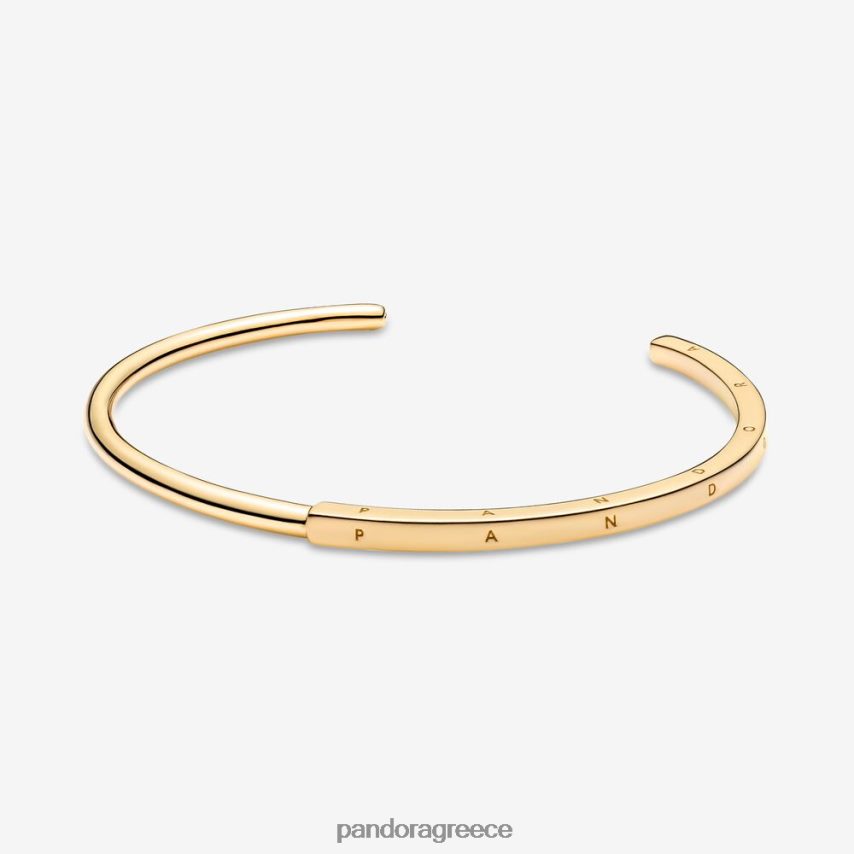 επίχρυσο αξεσουάρ Pandora υπογραφή i-d ανοιχτό βραχιόλι 4JZJZH437