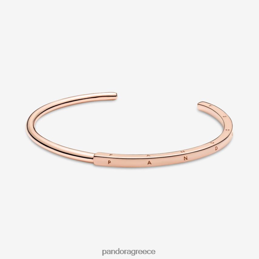 ροζ επιχρυσωμένο αξεσουάρ Pandora υπογραφή i-d ανοιχτό βραχιόλι 4JZJZH439