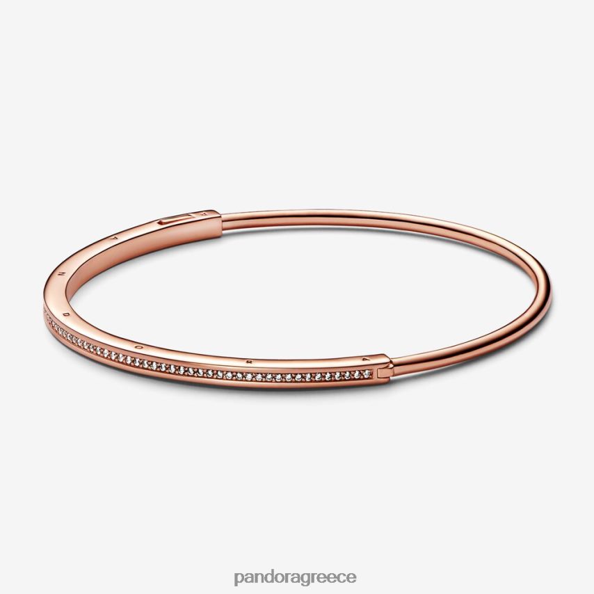 ροζ επιχρυσωμένο αξεσουάρ Pandora υπογραφή i-d pave βραχιόλι 4JZJZH435