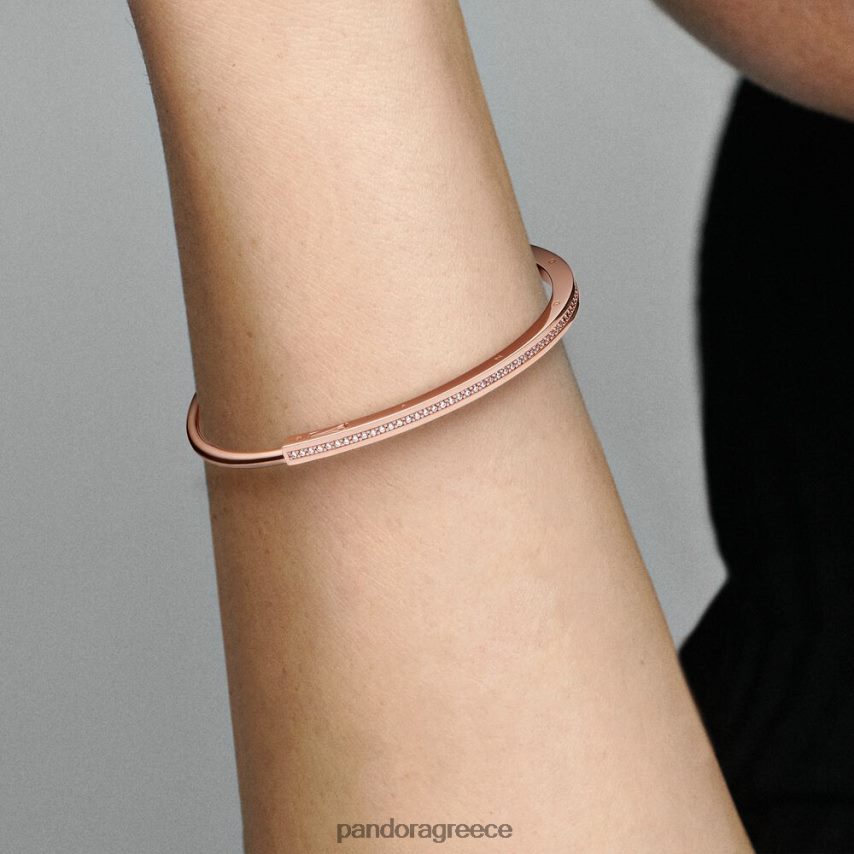 ροζ επιχρυσωμένο αξεσουάρ Pandora υπογραφή i-d pave βραχιόλι 4JZJZH435